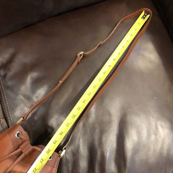 BURBERRYS Leather Bucket Drawstring Bag Nova Check Lining Authentic VTG - Picture 9 of 13